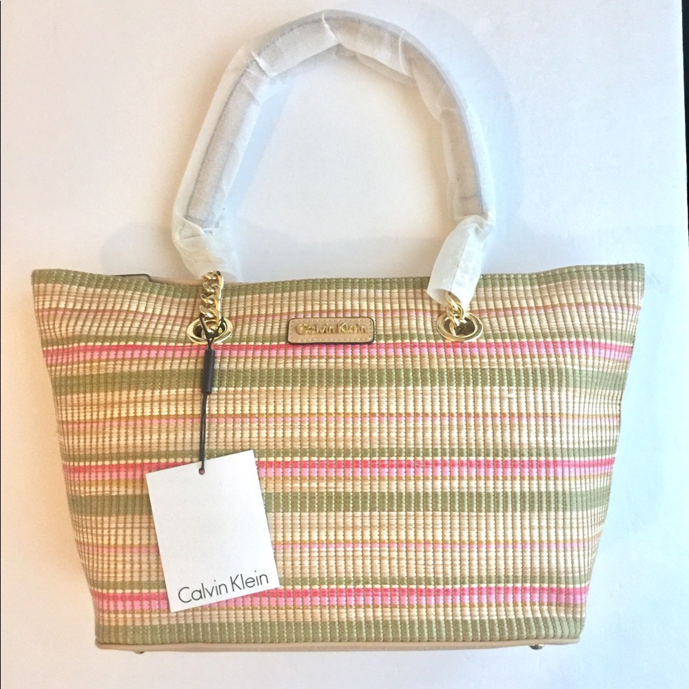 Calvin Klein Florence Rafia Tote
